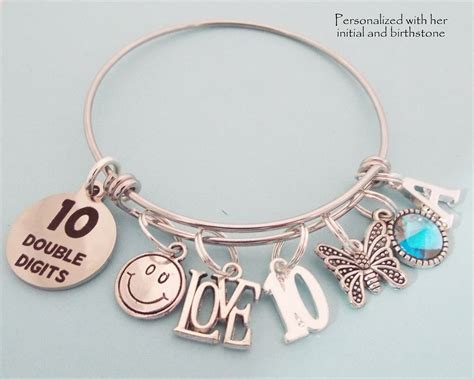 10th birthday gifts - 10th Birthday Gifts for Girls, 10th Birthday Charm Bracelet, 10th Birthday Necklace, 10th Birthday Party Supplies, 10 Years Old Birthday Jewelry for Girls, 10th Birthday Decorations for Girls. 110. $1169 ($5.85/Count) FREE delivery Wed, Mar 20 on $35 of items shipped by Amazon. 